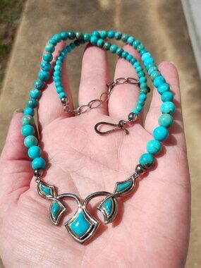 Jay King DTR Turquoise gallery collection necklace 925 Sterling Silver